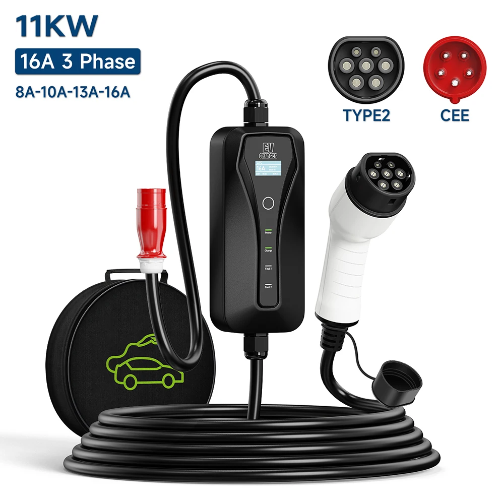 11 kW 16 A EV-Ladegerät Typ 2  – Type 2 Portable Ev Charger 11Kw Cee Bewertung und Preis